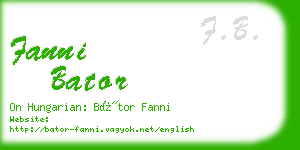 fanni bator business card